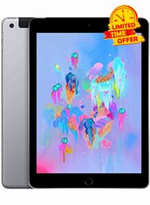 Apple iPad 9.7 (6th Gen) 128GB Wi-Fi + Cellular - Space Grey - Unlocked (Renewed)