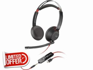 Plantronics Poly Blackwire 5220 Stereo USB-C Headset +3.5mm Plug +USB-C/A Adapte
