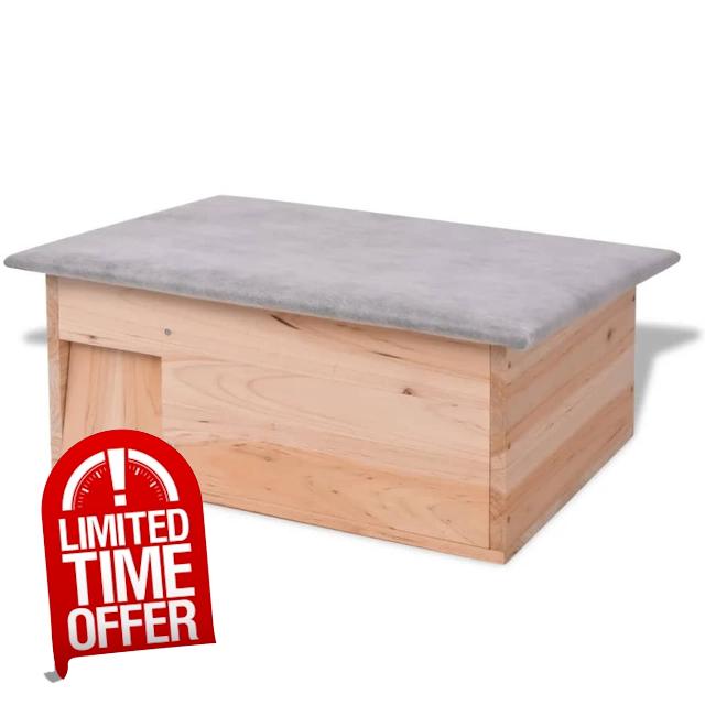 Gecheer Hedgehog House Hedgehog Habitat Shelter 45x33x22 cm Wood