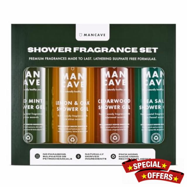 ManCave Men's Ultra-Premium Shower Gel Fragrance Gift Set