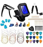 Olycism Guitar Picks Accessories with Pick Holder Varisized Silicone Fingers Picks Protectors & 0...