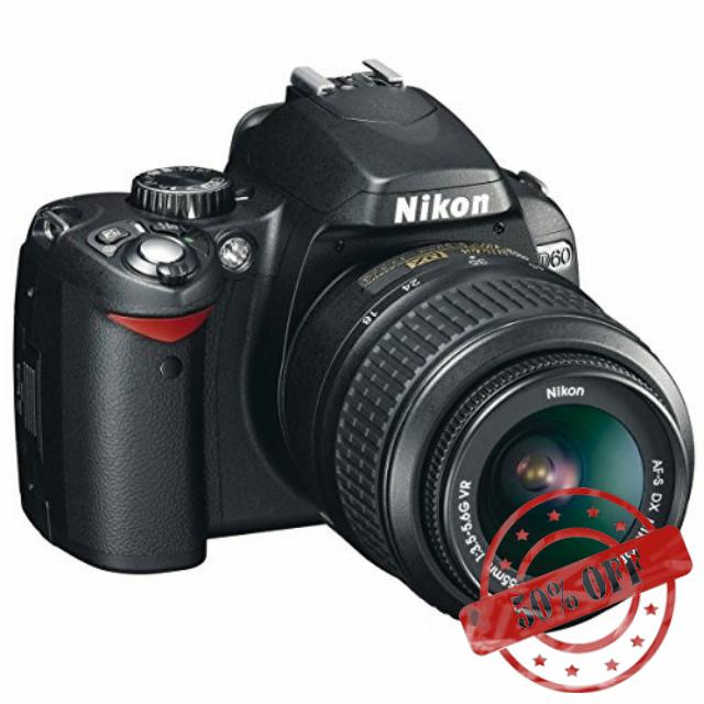 Nikon D60 Digital SLR Camera - Black (AF-S DX Nikkor 18-55 mm f/3.5-5.6G VR) (Renewed)