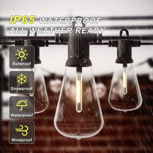 30M Festoon Lights Mains Powered with 50+3 ST38 Shatterproof Bulbs