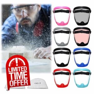 Yxrdzkj Tooltekt & Fog Tooltekt Dust Super Protective for Grinding and Cutting Adjustable Universal with Elastic Belt Filter Cotton Pads Transparent Face All Inclusive Face Super Lightweigh