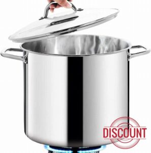 HOMICHEF Large Nickel Free Stainless Steel Stock Pot with Lid (30 cm