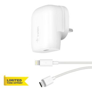 Belkin 30W USB C Wall Charger with USB-C to Lightning Cable