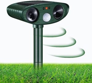 Solar Powered Animal Scarer Repellent Cat Deterrents for Gardens with PIR Motion Sensor