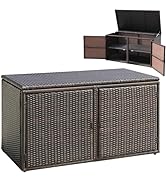 COSTWAY Garden Storage Shed, Wooden Waterproof Outdoor Tools Cabinet with Removable Shelves, Slop...