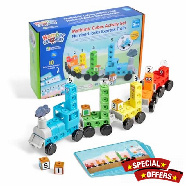 Learning Resources HM96094-UK MathLink Cubes Activity Set Numberblocks Express Train