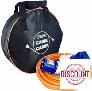 KIRFEE® 12M Electric Hook Up Cable Extension Lead With Cable Carry Bag