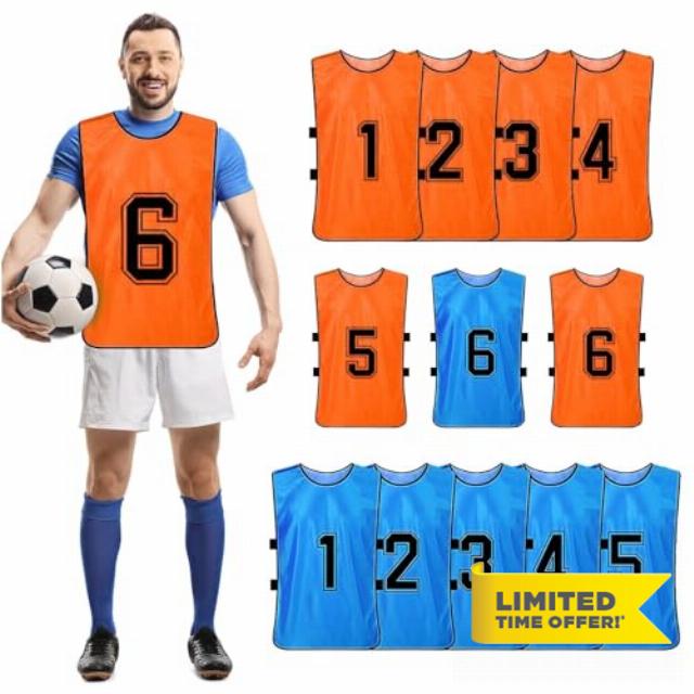 12 Pcs Numbered Soccer Vest