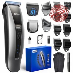 GLAKER Hair Clippers for Men Cordless - 2 in 1 Hair Trimmer with 10 Guards
