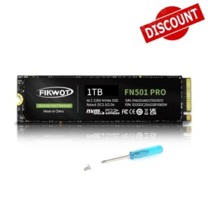 Fikwot FN501 Pro 1TB NVMe SSD - M.2 2280 PCIe Gen3 x4 Internal Solid State Drive with Graphene Cooling Sticker