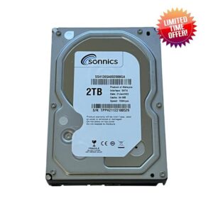 Sonnics 3.5" SATA Hard Drive 7200RPM Desktop PC/Surveillance Storage Hard Drive CCTV Camera CCTV System DVR (2TB)