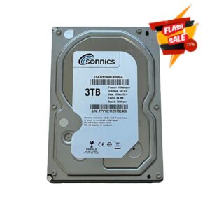 Sonnics 3.5" SATA Hard Drive 7200RPM Desktop PC/Surveillance Storage Hard Drive CCTV Camera CCTV System DVR (3TB)