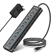 Powered USB 3.1/3.2 Hub RSHTECH 7-Port USB C Hub with 10Gbps USB-A and 2 USB-C Data Ports + 4 USB...