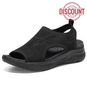 ziitop Sandals Womens Summer Washable Slingback Orthopedic Slide Sport Sandals With Arch Support Platform Wedge Sandals Walking Sandals Beach Water Shoes Casual Thick Bottom Comfy Knit Sandals