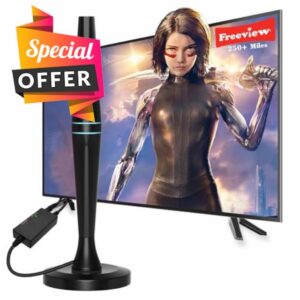 FADISH TV Aerial - Indoor TV Aerial for Smart TV with Signal Booster - Digital TV Aerial for Freeview TV 280+ Miles Long Range Support 4K 1080P TV