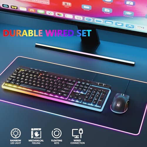 Wired LED RGB Backlight Keyboard and Mouse