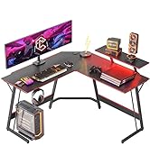 CubiCubi L Shaped Desk with Storage Shelves, 130x120x120 cm Computer Corner Desk for Home Office,...