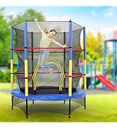 The Fellie Trampolines for Kids 5FT Trampolines with Safety Enclosure Net Toddlers Trampolines In...