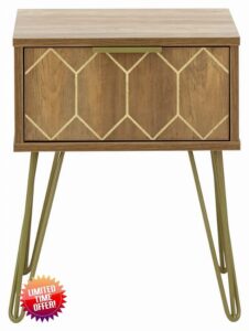 GFW Orleans Wooden Bedside Drawer Suitable for Hallway & Living Room