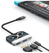 Switch Dock for Nintendo Switch/OLED Switch,3-in-1 Mini Switch TV Dock with 4K HDMI USB 3.0 Port ...