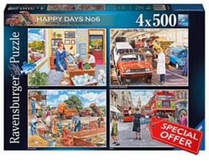 Ravensburger Happy Days Collection No.6 Nostalgic Work Day Memories 4x 500 Piece Jigsaw Puzzles for Adults and Kids Age 10 Years Up