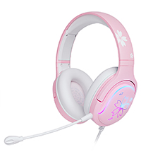 Rosa Sakura Gaming Headset mit RGB-Optik