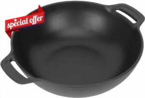 WELL GRILL Cast Iron Wok for Weber Gourmet BBQ System Gas Grill and Charcoal Grill