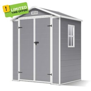 XEMQENER Plastic Garden Storage Shed with Floor