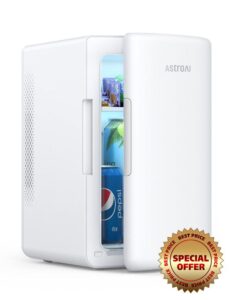 AstroAI Mini Fridge 6 Litre / 8 Can | Cooler and Warmer | AC/DC | Small Fridge for Bedrooms