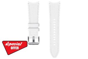 Samsung Watch Strap Hybrid Leather Band - Official Samsung Watch Strap - 20mm - S/M - White