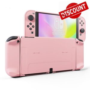 RHOTALL 3 in 1 Protective Pink Case Cover for Nintendo Switch OLED