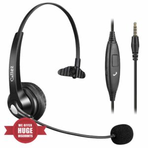 Callez 3.5mm Jack Headset with Microphone Noise Cancelling for Mobile Phone Laptop PC