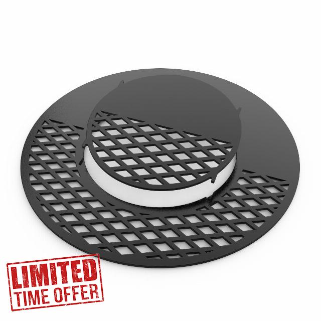 Onlyfire Ceramic Non-Stick Grill Grate with Removable Searing Grate Replacement for Weber 22" Charcoal Kettle Grill