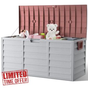 DKIEI Outdoor Storage Box with Lid and Wheels