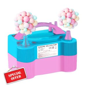 Electric Balloon Pump,Wetisedg® Portable Dual Nozzle Electric Air Pump High Power, Inflator Blower Pump for Party