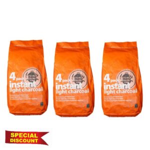 Instant Light Charcoal 12kg (12 x 1kg bags) Instant Lighting Charcoal Char Coal BBQ Barbecues Outdoor Parties