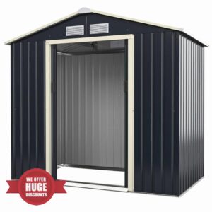 GiantexUK 7x4FT/9x6FT Metal Garden Shed and Extension Kit