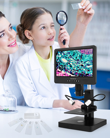 Andonstar AD203 Handheld Digital Microscope, 4 inch USB Coin Microscope with Metal Stand for Kids...
