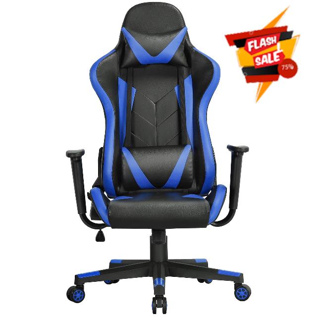 Yaheetech Ergonomics Office Chair Video Desk Computer Chair High Back Swivel Racing Gaming Chair with Lumbar Back Suppo