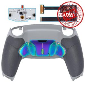 eXtremeRate Rainbow Aura Blue Purple Real Metal Buttons RMB RISE4 Remap Kit for ps5 Controller BDM-010 BDM-020