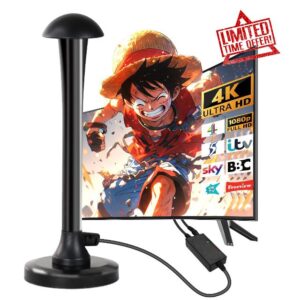 FADISH TV Aerial - Digital Freeview Indoor TV Aerial with Amplifier Signal Booster - 250+ Miles Range