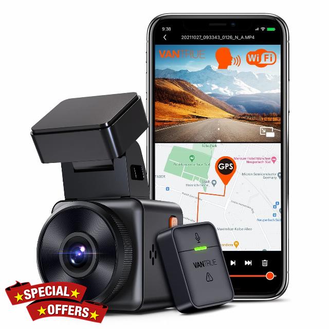 VANTRUE E1 Dash Cam 2.7K HDR WiFi GPS Voice Control