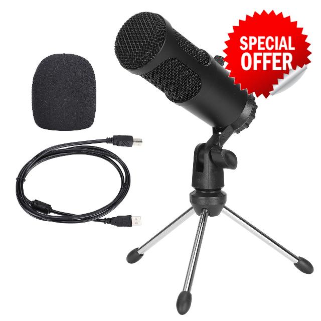 Annadue USB Microphone for Computer Condenser Microphone for Recording Laptop USB Drive Free Compatible for Windows/Linux Cardioid Pickup 30Hz‑20KHz DC5V A6