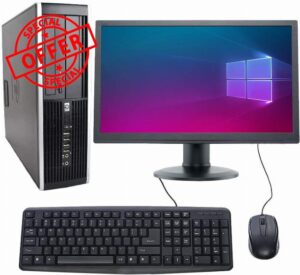 Complete set of 21.5in Monitor and HP 8300 SFF Quad Core i5-3470 8GB 500GB WiFi Windows 10 64-Bit Desktop PC Computer (Renewed)