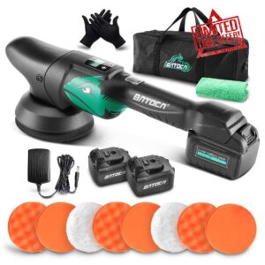 BATOCA S2 Cordless Car Polisher Buffer Sander Dual Action Orbital Polishing Machine Polish Kit with 2PCS 5Ah Battery 5inch Pad for Car Floor Boat Polishing Sanding Cleaning