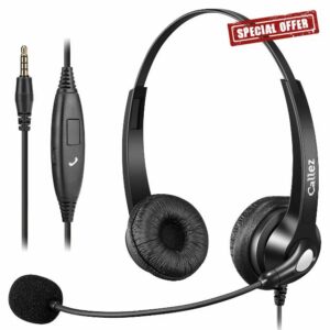 3.5mm Jack Mobile Phone Headset with Microphone Noise Cancelling for Laptop PC