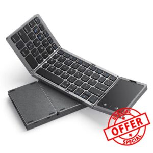 Seenda Foldable Bluetooth Keyboard with Upgraded Large Touchpad